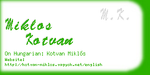 miklos kotvan business card